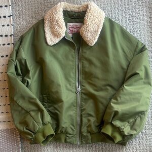 Levi's Olive Jacket with Fleece Collar